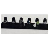6 size 7½ ladies rings; Plain pattern; heart