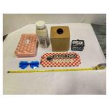 Heart shaped sunglasses; Tissue box holder