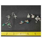 5 pair silver-tone pierced earrings