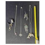 Keyring; Dreamcatcher earrings;