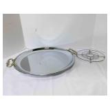 Vintage Kromex round serving tray produced in the