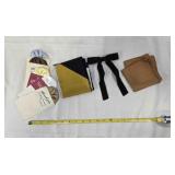 Western string bow tie, clip-on, 5 pocket squares