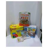 Puppy training pads, decorative garden stones