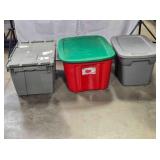 3 tubs w/lids