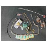 Western-theme jewelry; Turquoise necklace