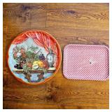 2 Metal Serving Trays-floral-Daher Decorated Ware