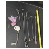 5 necklaces & keychain; Peas in a Pod necklace