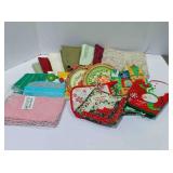 Kitchen Linens: fabric napkins, oven mitts