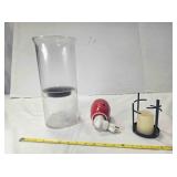 12" tall Hurricane Candle Holder; plug-in