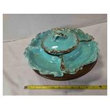 254 Cal Style Lazy Susan relish tray & 4 dividers