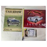 Two auto theme signs, 1 canvas 1 metal