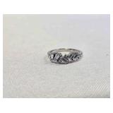Ladies size 7 ring; Clear rectangle cut