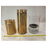 3 cylinder candle holders; 11", 8", 6½" tall