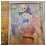 Paris Fashion lady Framed-22"x18" no glass