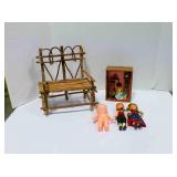 Vintage mini diorama box, European souvenir dolls
