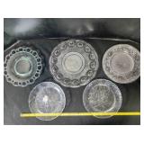 5 clear glass plates; 2 Canterbury Crocus 7½"
