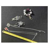 Dreamcatcher pierced earrings; keychain