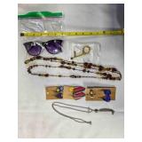 Silver-tone necklace; Ladies sunglasses