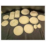 Unpainted porcelain, some incomplete w/sketches