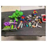 Children toys: figurines, Batman, Spiderman, Mario