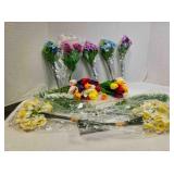 Artificial flowers; Tulips, silk narcissus