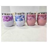 Four 12 oz double-wall Stainless Steel tumblers