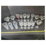 17 clear glasses; 4 Margarita, 7" tall