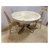 Vintage Farmhouse Style Round Pedestal Dining