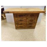 OLD Vintage Wooden Workbench w/7 Drawer Storage
