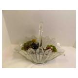 LE Smith Glass Basket With Fake Fruit Décor