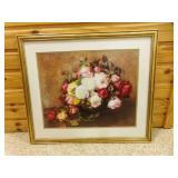 Matted, Framed Art Print Bouquet of Roses