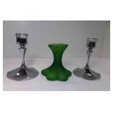 2 Vintage Irvin ware USA Silver Tone Candle Sticks