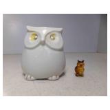 Porcelain White Owl Planter or Candle Holder &