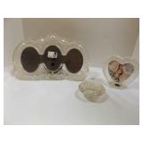 Glass 3 Table Picture Frame; Glass Candle