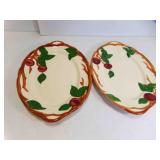2 Large 14" Franciscan Apple Hand Painted Serving