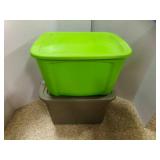 2 Storage Tubs with Lids - Both Lids are Cracked
