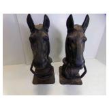 2 Metal Horse Head Hitching Post Finials
