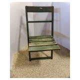 Vintage Green Wood, Metal Folding Chair SWTC