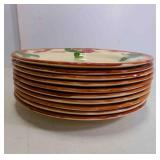 10 Franciscan 10" Apple Hand Painted Dinner