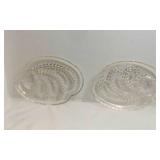 2 Federal Glass Homestead Wheat Pattern Snack