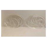 2 Federal Glass Homestead Wheat Pattern Snack