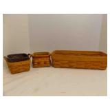 3 Longaberger Baskets; 1 Longaberger Let It Snow
