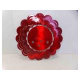 Swirly Metal Wind Spinner - Red Sox Baseball
