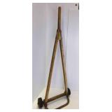 OLD Vintage Rustic Wooden Trolley Cart Dolly