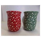 2 tag Brand Red, Green Winters Stars Handwarmer