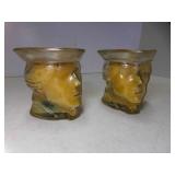 2 Vintage AVON Clear Glass Paul Revere Candle