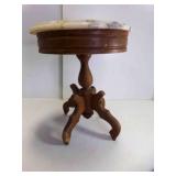 Marble Top Wood Base Plant Stand (1 Leg is Broke)