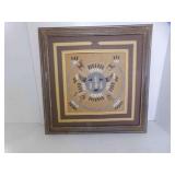 Framed Navajo Sand Painting - Some Damage Matting
