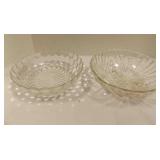 2 Vintage Anchor Hocking Clear Glass Serving