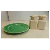 JC Penney Cream Ceramic Salt, Pepper Shakers